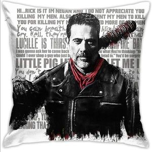 Negan The Walking Dead Pillowcase Square Home Decorative Throw Pillow Cover